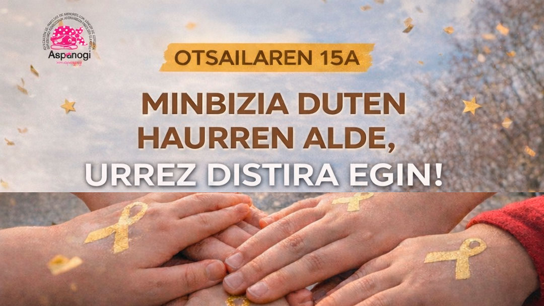 Udala urre kolorez argiztatuko da Haur Minbiziaren Nazioarteko Egunagatik, eta ASPANOGIk mugimenduarekin bat egitera gonbidatzen du