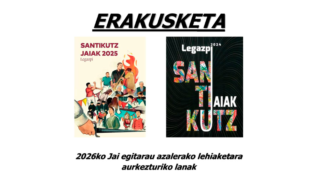 ERAKUSKETA: Jai Nagusietako egitarauen azalerako lehiaketara aurkezturiko lanak ikusgai Kultur Etxean urtarrilaren 30etik otsailaren 13ra