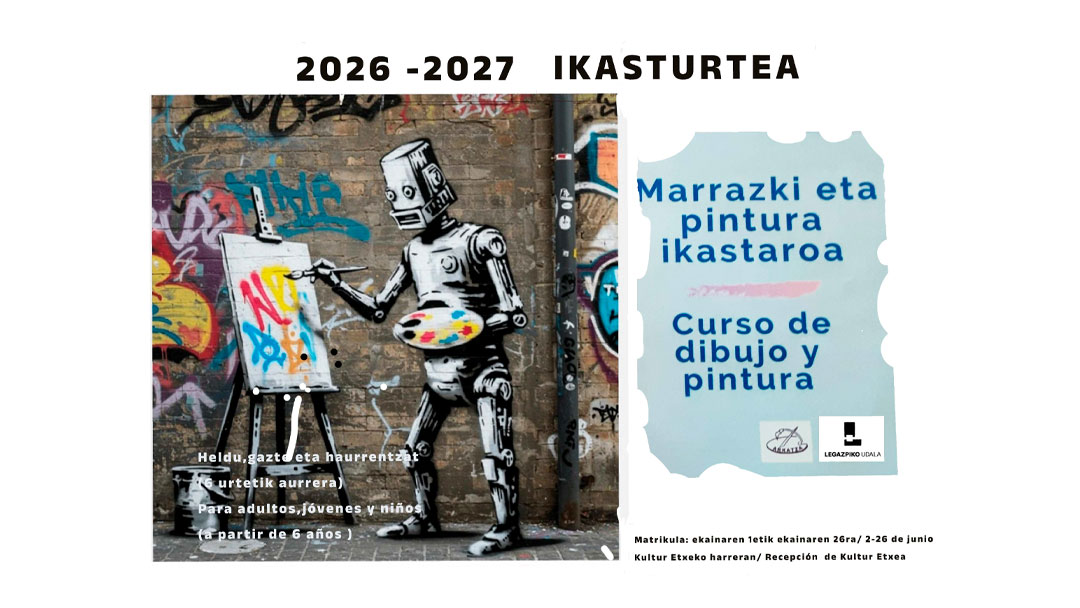 2026-2027 Marrazketa eta Pintura ikastarorako matrikulazio epea zabalik
