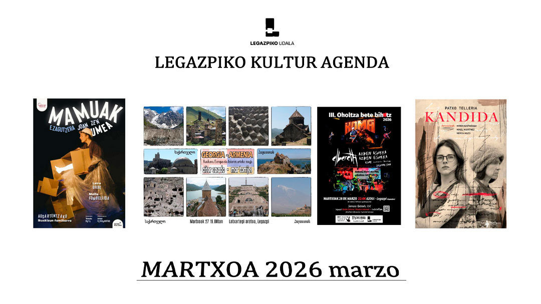 2026ko martxoko kultur egitaraua eta KZguneko eskaintza ikusgai