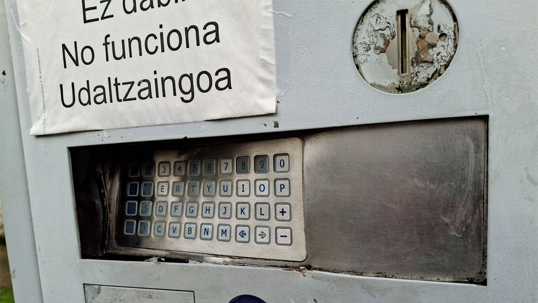 La máquina OTA de Plazaola ha sido retirada para su reparación debido a actos vandálicos
