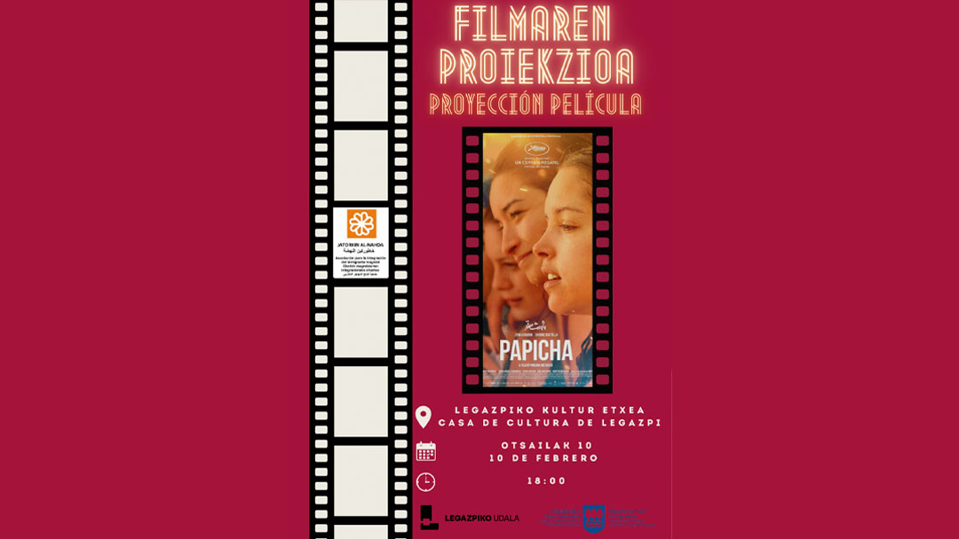 Papicha filmaren emanaldia Jatorkin Al-Nahda elkarteak antolatuta, otsailak 10, Kultur Etxean