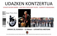 Concierto de Otoño de Legazpi Musika Banda con Goiz Deia Legazpiko Txistulari taldea y el txistulari Garikoitz Mendizabal