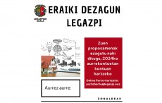 ERAIKI DEZAGUN LEGAZPI ekimenak 2024ko aurrekontuak zehazten lagunduko du