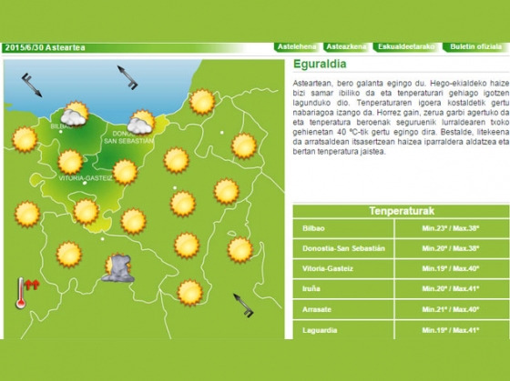 Gaur, bihar eta etzi alerta egoeran egongo gara, eguraldi beroengatik