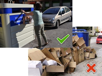 El papel sólo se recogerá de los contenedores