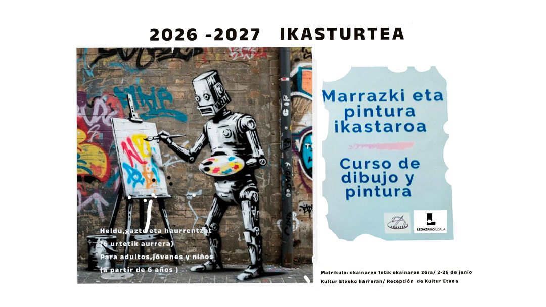 2026-2027 Marrazketa eta Pintura ikastarorako matrikulazio epea zabalik