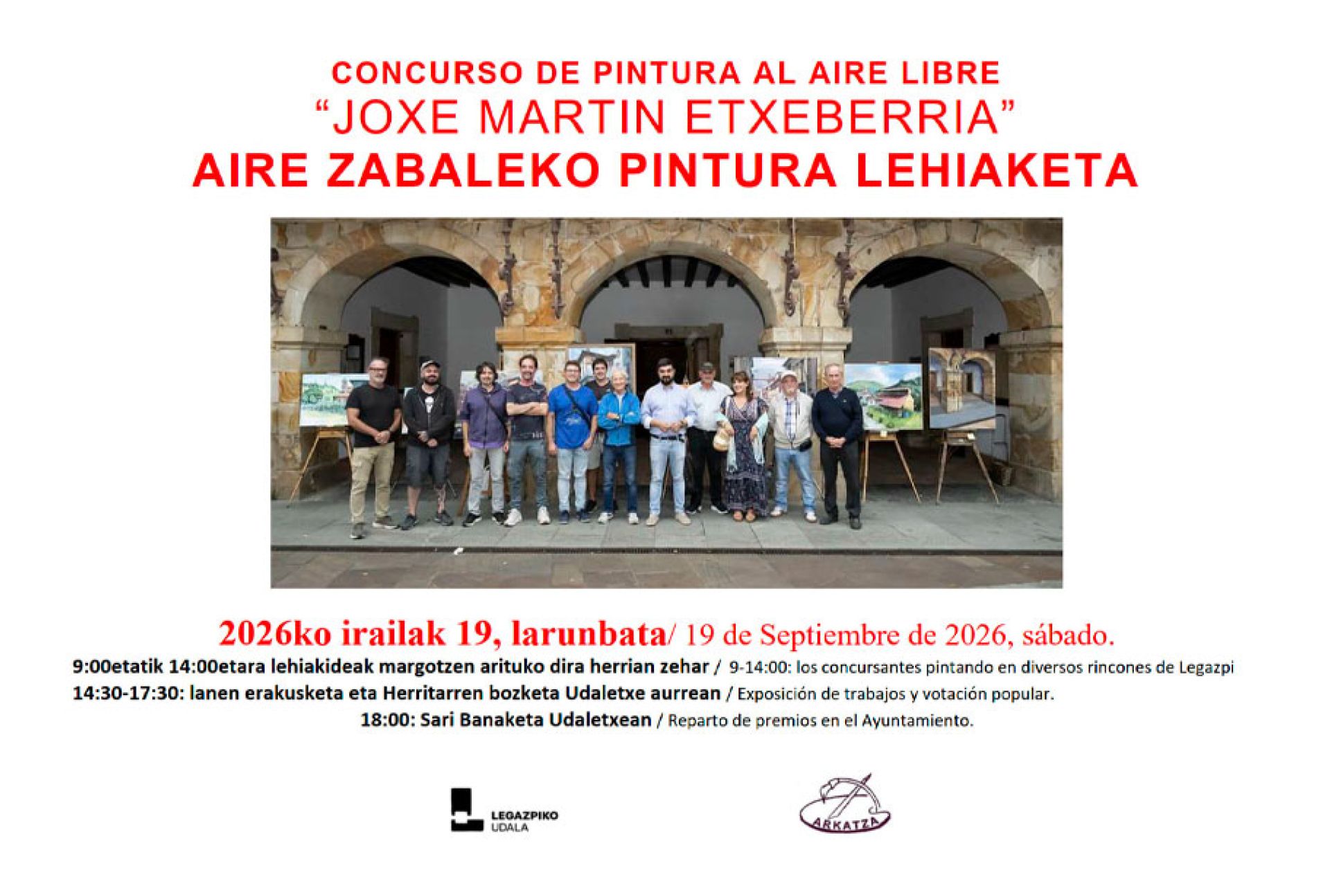 Irailaren 19an Kaleko Pintura Lehiaketako Herritarren Saria HAZ parean bozkatu ahalko da 14:00etatik 17:30era