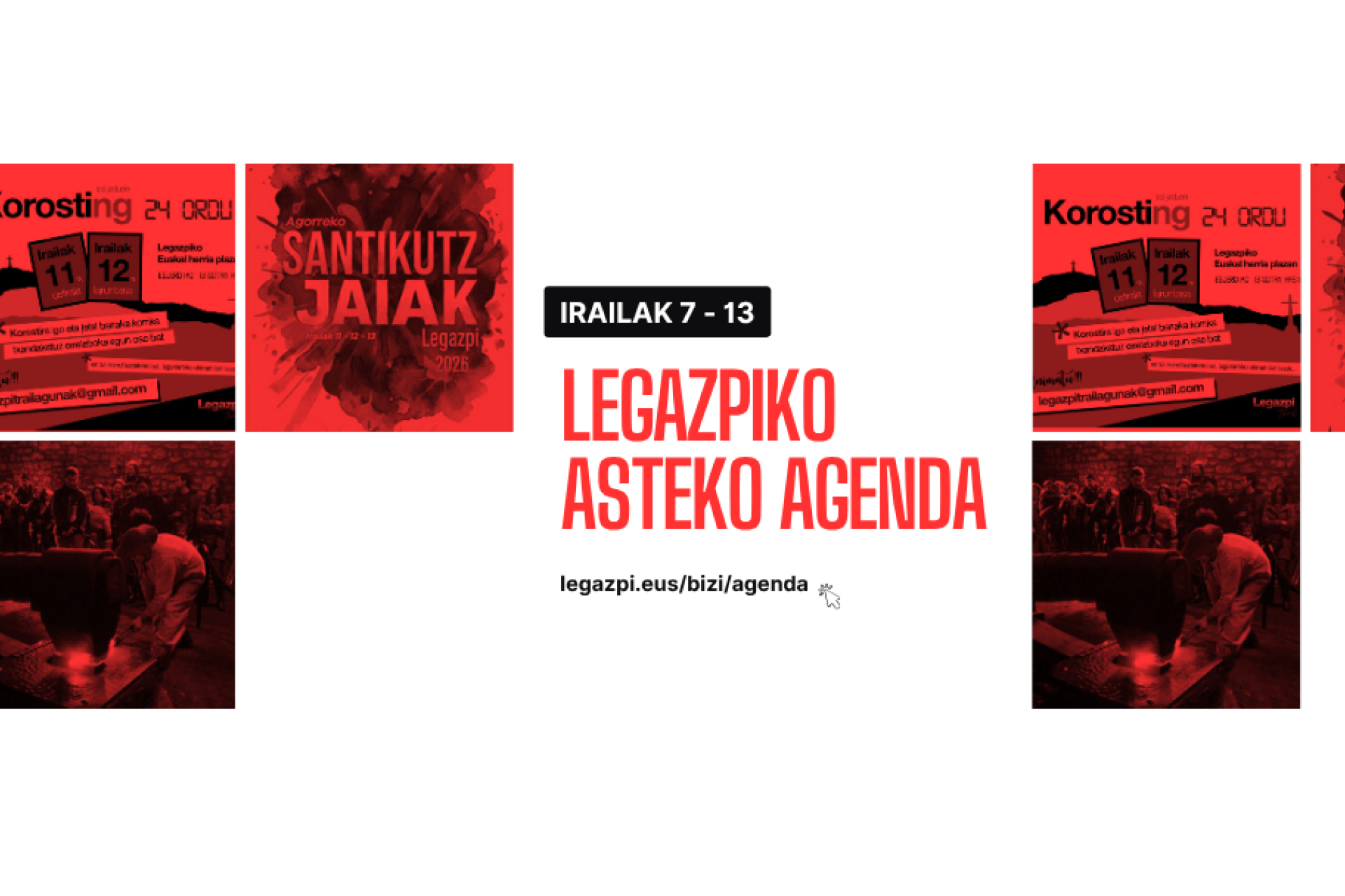 Asteko agenda: Legazpin irailaren 7tik 13ra galdu ezin duzun guztia