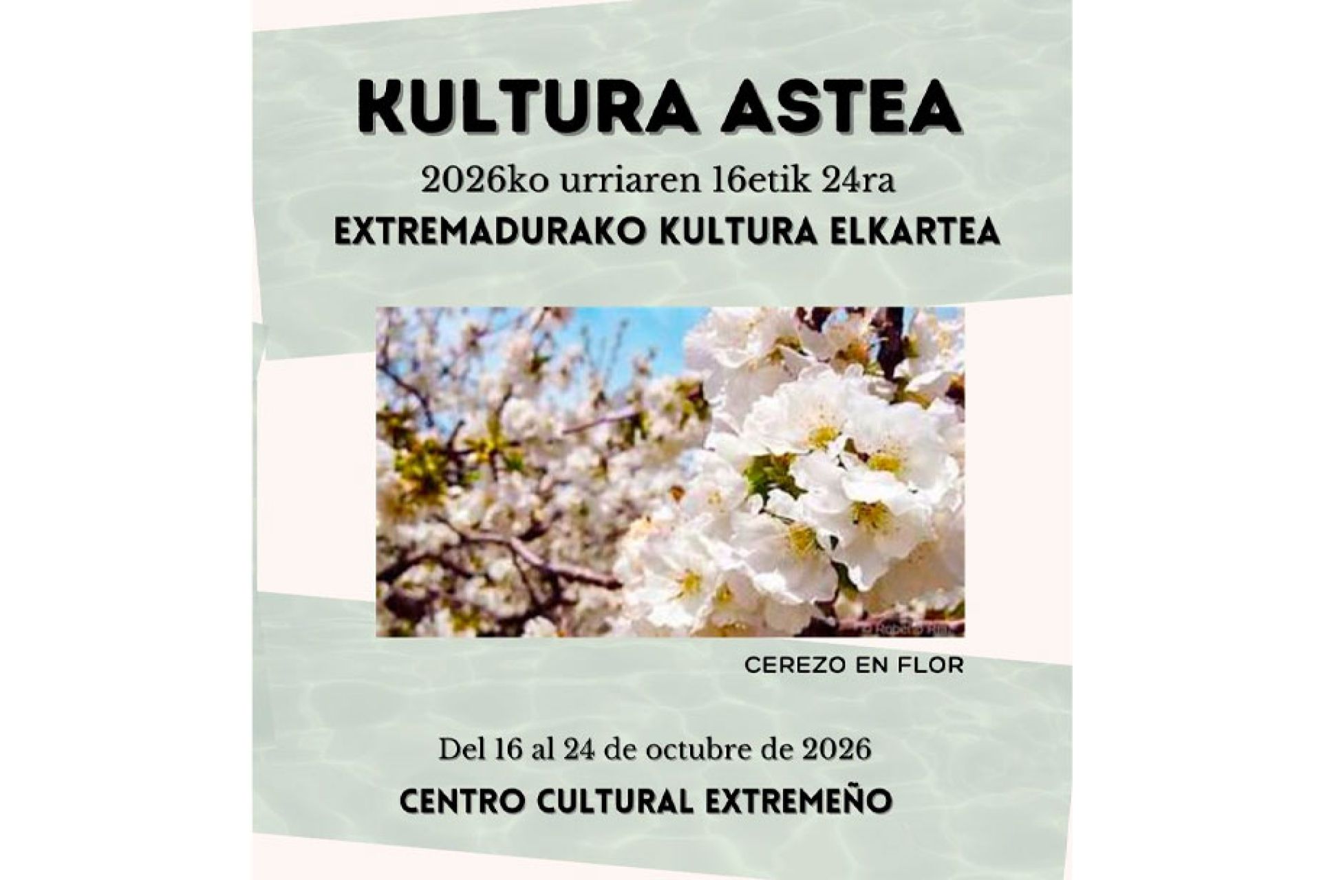 “La Bellota” Zentro Extremeñoaren Kultur Astea urriaren 16tik 24ra izango da